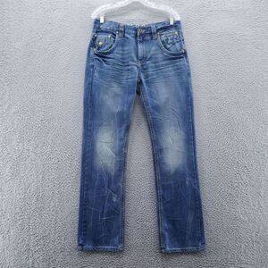 Miracle of Denim MOD Mens Hannes Straight Leg Jeans 31x32 Blue Light Distressed*